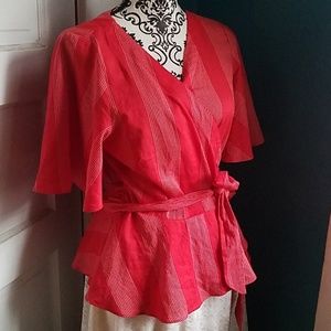 Ann Taylor LOFT Peplum Style Wrap Around Blouse